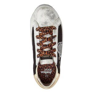 Justice Girls Black Low Court Sneakers
